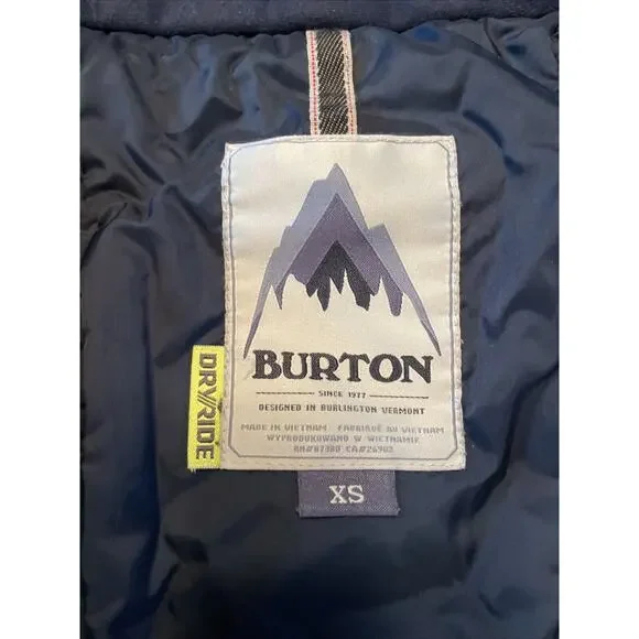 Burton Jet Set DryRide Feather Feathers Women's Ski Jacket XS Blue Snow Coat - Picture 4 of 6